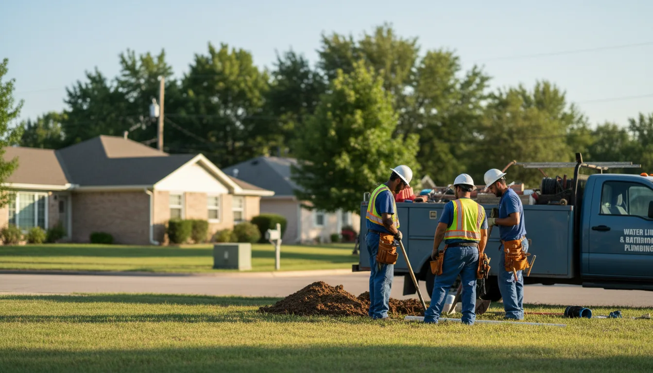 Residential water line and bathroom plumbing service in Big Cabin, OK
